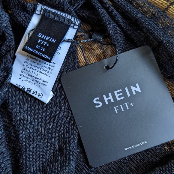 SHEIN FIT+ Plus Plaid Mesh Leggings (Without Panty) - Picture 4 of 4